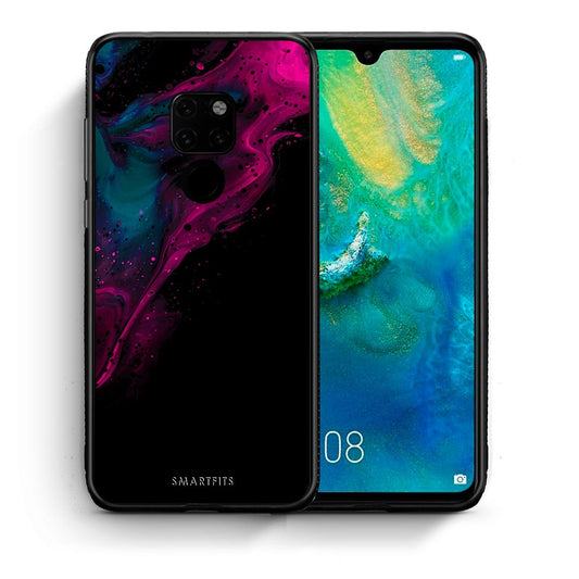 Θήκη Huawei Mate 20 Pink Black Watercolor από τη Smartfits με σχέδιο στο πίσω μέρος και μαύρο περίβλημα | Huawei Mate 20 Pink Black Watercolor case with colorful back and black bezels