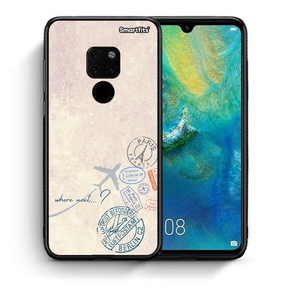 Θήκη Huawei Mate 20 Where Next από τη Smartfits με σχέδιο στο πίσω μέρος και μαύρο περίβλημα | Huawei Mate 20 Where Next case with colorful back and black bezels
