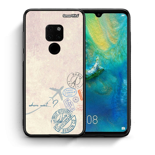 Θήκη Huawei Mate 20 Where Next από τη Smartfits με σχέδιο στο πίσω μέρος και μαύρο περίβλημα | Huawei Mate 20 Where Next case with colorful back and black bezels