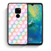 Thumbnail for Θήκη Huawei Mate 20 White Daisies από τη Smartfits με σχέδιο στο πίσω μέρος και μαύρο περίβλημα | Huawei Mate 20 White Daisies case with colorful back and black bezels