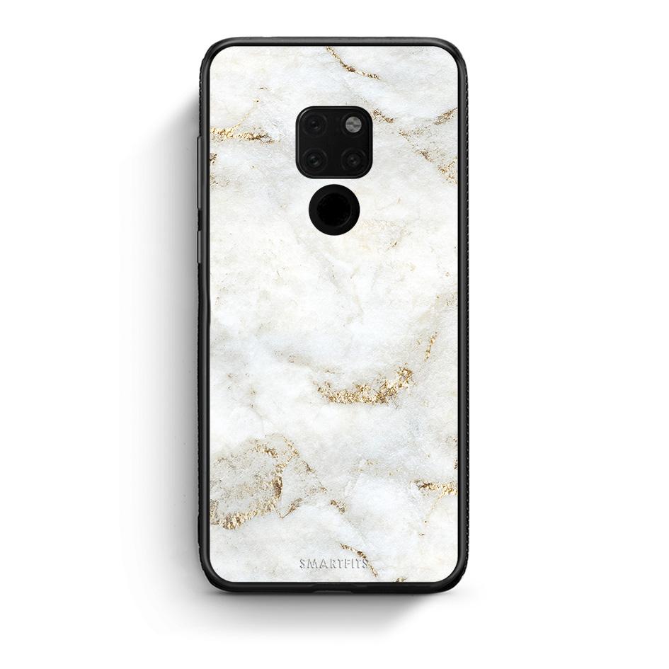 Huawei Mate 20 White Gold Marble θήκη από τη Smartfits με σχέδιο στο πίσω μέρος και μαύρο περίβλημα | Smartphone case with colorful back and black bezels by Smartfits