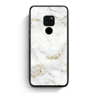 Thumbnail for Huawei Mate 20 White Gold Marble θήκη από τη Smartfits με σχέδιο στο πίσω μέρος και μαύρο περίβλημα | Smartphone case with colorful back and black bezels by Smartfits