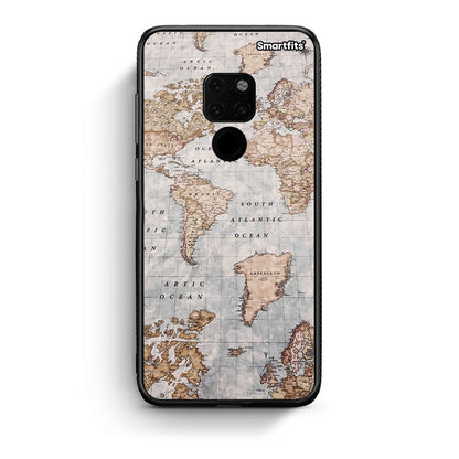 Huawei Mate 20 World Map Θήκη από τη Smartfits με σχέδιο στο πίσω μέρος και μαύρο περίβλημα | Smartphone case with colorful back and black bezels by Smartfits