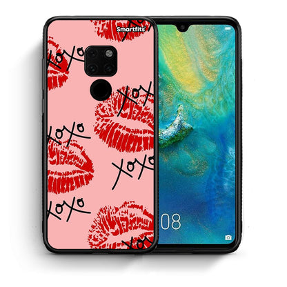 Θήκη Huawei Mate 20 XOXO Lips από τη Smartfits με σχέδιο στο πίσω μέρος και μαύρο περίβλημα | Huawei Mate 20 XOXO Lips case with colorful back and black bezels