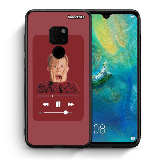Θήκη Huawei Mate 20 Xmas Alone Music από τη Smartfits με σχέδιο στο πίσω μέρος και μαύρο περίβλημα | Huawei Mate 20 Xmas Alone Music case with colorful back and black bezels