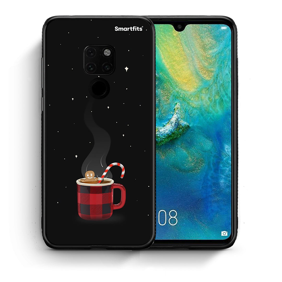 Θήκη Huawei Mate 20 Xmas Bathing από τη Smartfits με σχέδιο στο πίσω μέρος και μαύρο περίβλημα | Huawei Mate 20 Xmas Bathing case with colorful back and black bezels