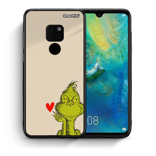 Θήκη Huawei Mate 20 Xmas Grinch από τη Smartfits με σχέδιο στο πίσω μέρος και μαύρο περίβλημα | Huawei Mate 20 Xmas Grinch case with colorful back and black bezels