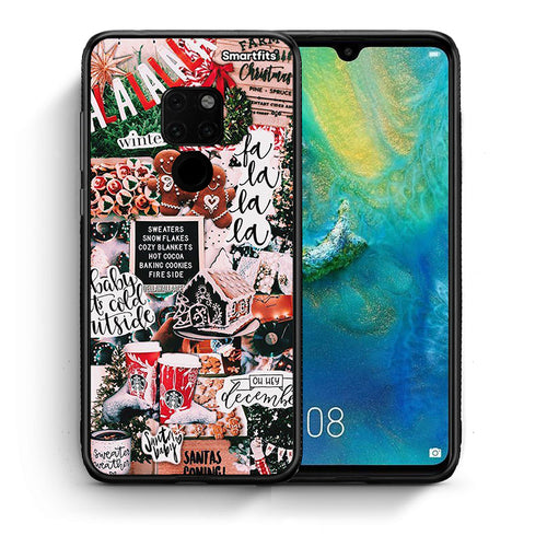 Θήκη Huawei Mate 20 Xmas Habbits από τη Smartfits με σχέδιο στο πίσω μέρος και μαύρο περίβλημα | Huawei Mate 20 Xmas Habbits case with colorful back and black bezels