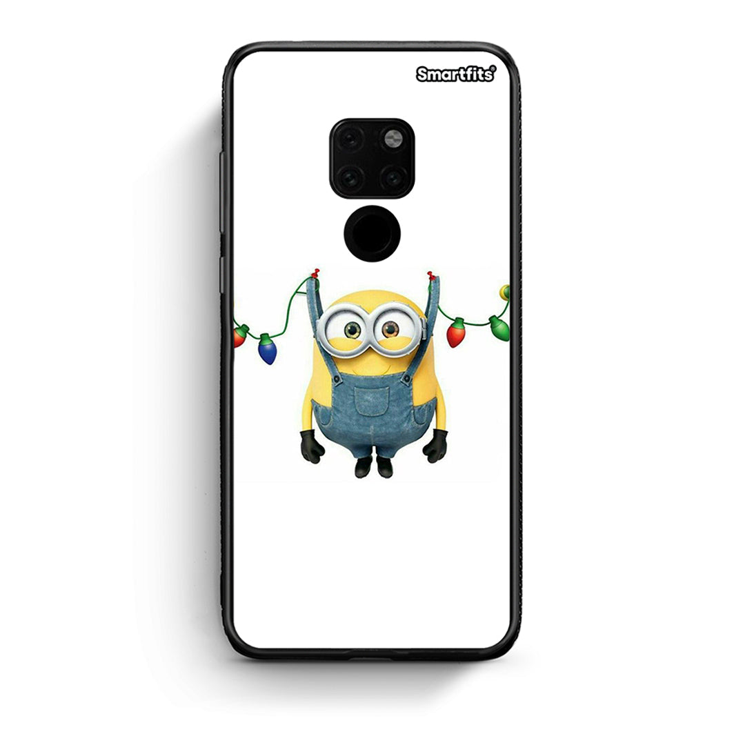 Huawei Mate 20 Xmas Minion Lights θήκη από τη Smartfits με σχέδιο στο πίσω μέρος και μαύρο περίβλημα | Smartphone case with colorful back and black bezels by Smartfits