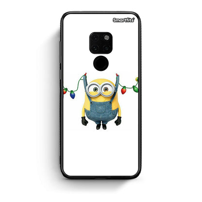 Huawei Mate 20 Xmas Minion Lights θήκη από τη Smartfits με σχέδιο στο πίσω μέρος και μαύρο περίβλημα | Smartphone case with colorful back and black bezels by Smartfits