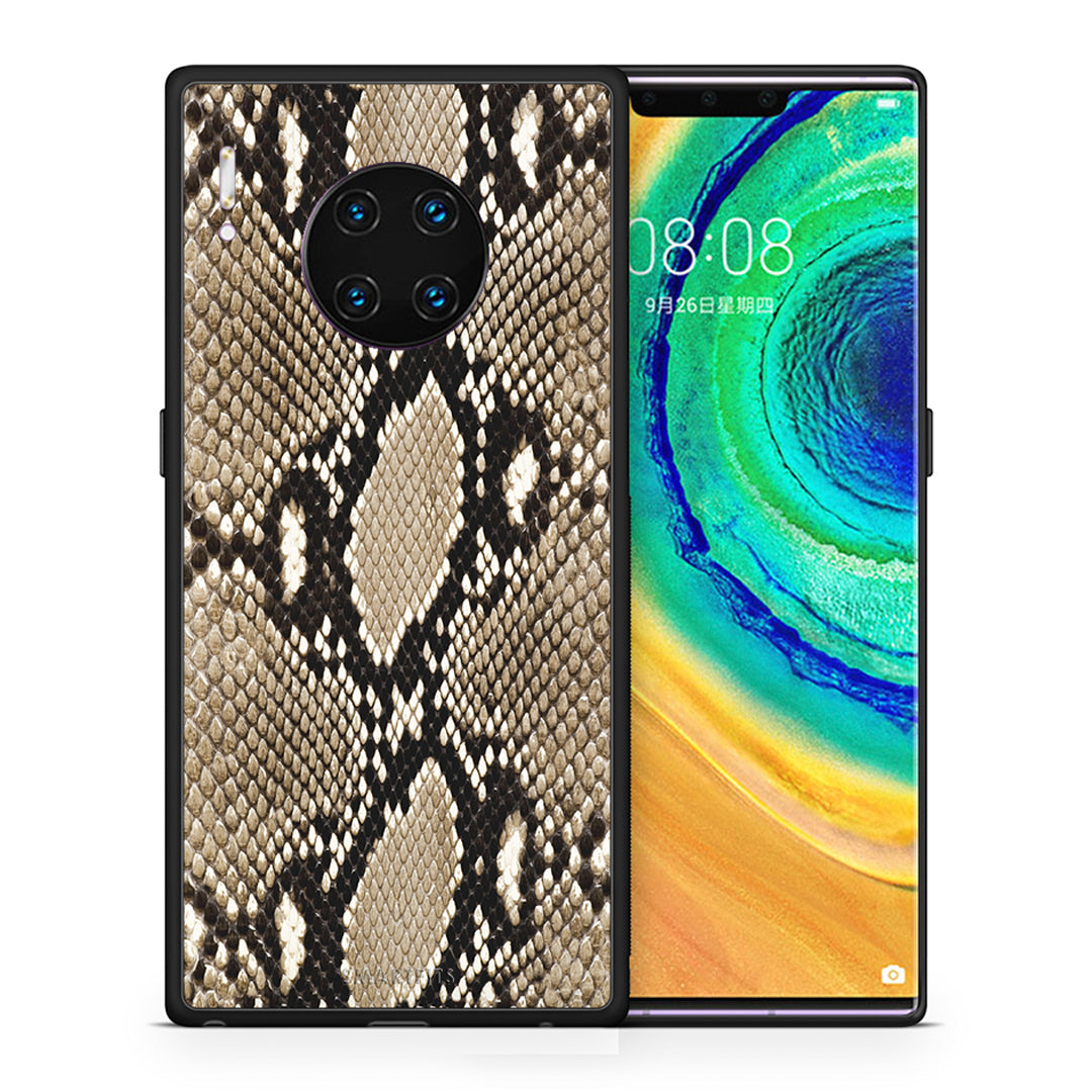 Θήκη Huawei Mate 30 Pro Fashion Snake Animal από τη Smartfits με σχέδιο στο πίσω μέρος και μαύρο περίβλημα | Huawei Mate 30 Pro Fashion Snake Animal case with colorful back and black bezels