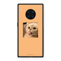 Thumbnail for Huawei Mate 30 Pro Cat Tongue θήκη από τη Smartfits με σχέδιο στο πίσω μέρος και μαύρο περίβλημα | Smartphone case with colorful back and black bezels by Smartfits