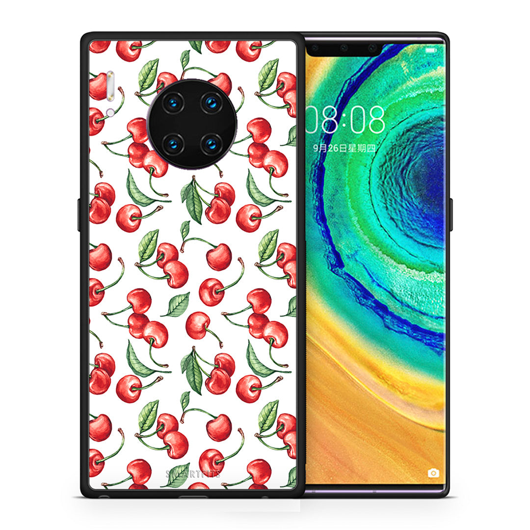 Θήκη Huawei Mate 30 Pro Cherry Summer από τη Smartfits με σχέδιο στο πίσω μέρος και μαύρο περίβλημα | Huawei Mate 30 Pro Cherry Summer case with colorful back and black bezels