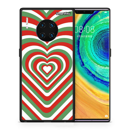 Θήκη Huawei Mate 30 Pro Christmas Hearts από τη Smartfits με σχέδιο στο πίσω μέρος και μαύρο περίβλημα | Huawei Mate 30 Pro Christmas Hearts case with colorful back and black bezels