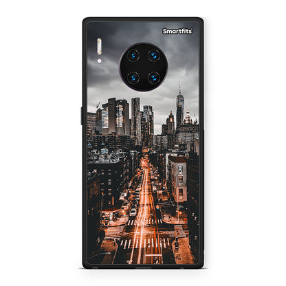 Huawei Mate 30 Pro City Lights θήκη από τη Smartfits με σχέδιο στο πίσω μέρος και μαύρο περίβλημα | Smartphone case with colorful back and black bezels by Smartfits
