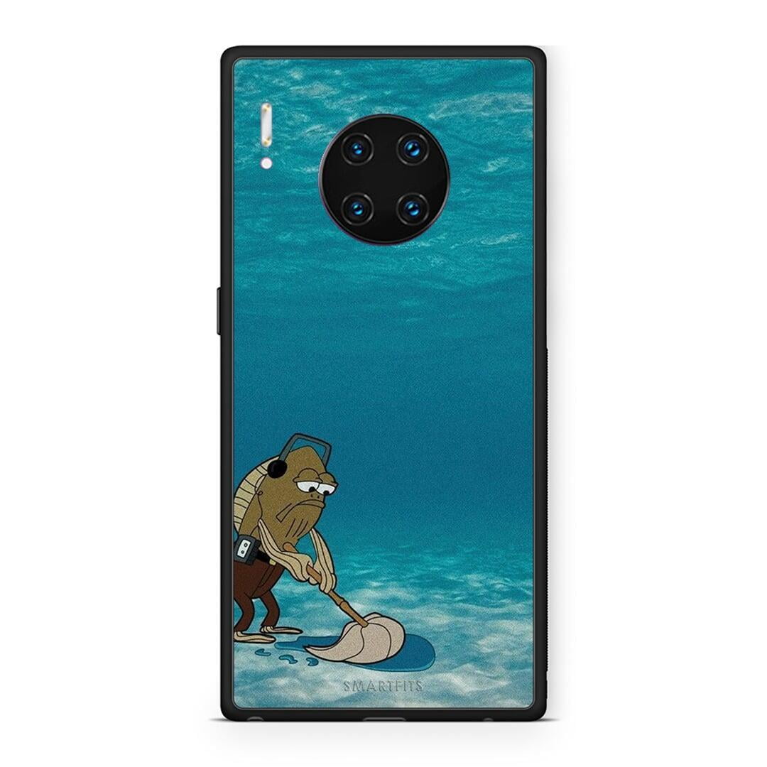 Huawei Mate 30 Pro Clean The Ocean Θήκη από τη Smartfits με σχέδιο στο πίσω μέρος και μαύρο περίβλημα | Smartphone case with colorful back and black bezels by Smartfits
