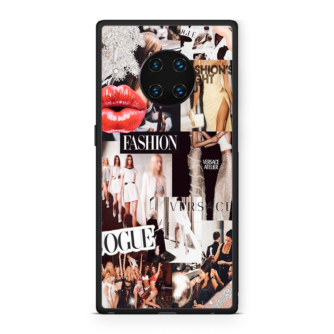 Huawei Mate 30 Pro Collage Fashion Θήκη Αγίου Βαλεντίνου από τη Smartfits με σχέδιο στο πίσω μέρος και μαύρο περίβλημα | Smartphone case with colorful back and black bezels by Smartfits