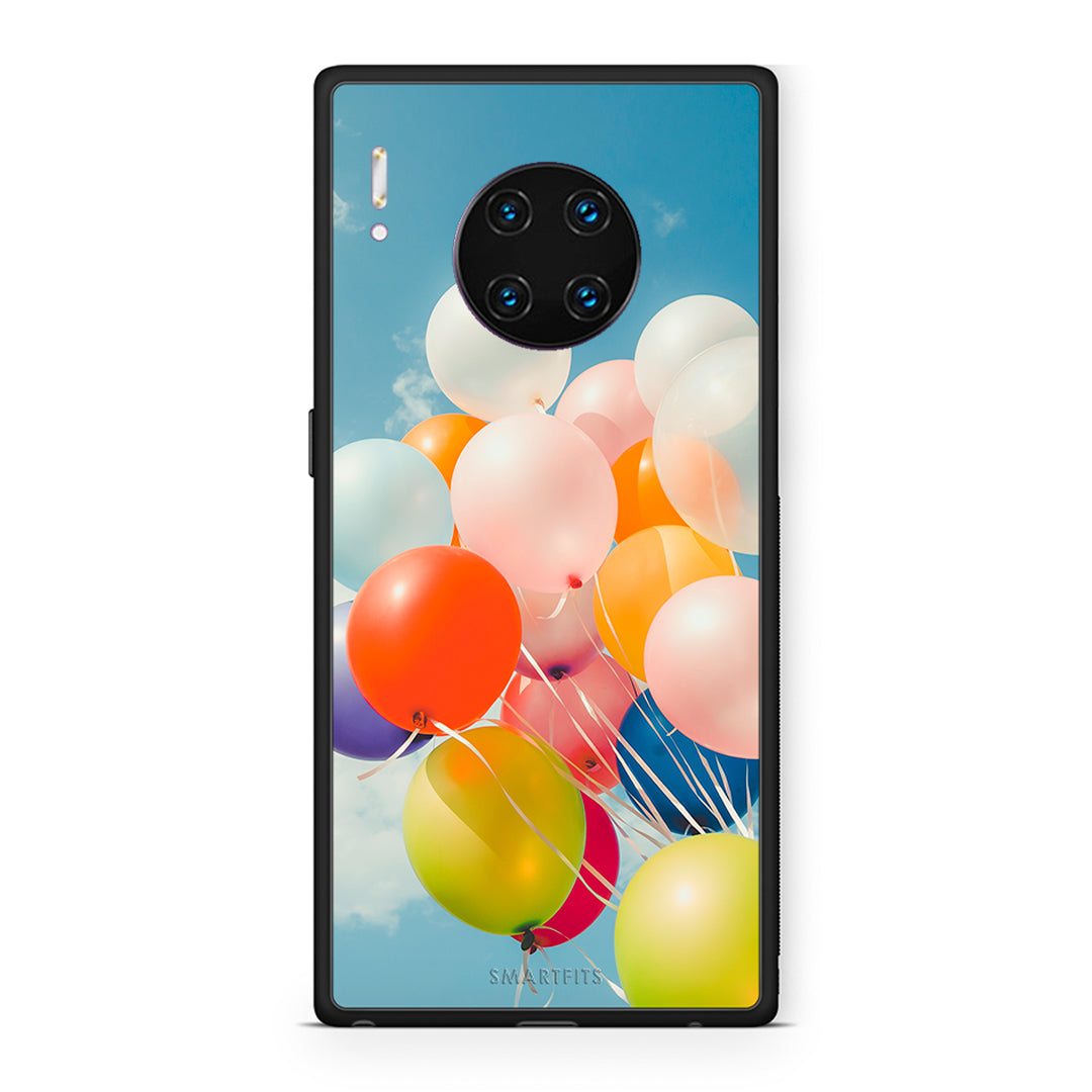 Huawei Mate 30 Pro Colorful Balloons θήκη από τη Smartfits με σχέδιο στο πίσω μέρος και μαύρο περίβλημα | Smartphone case with colorful back and black bezels by Smartfits