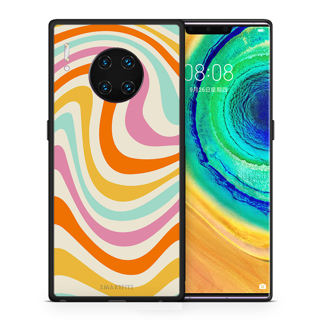 Θήκη Huawei Mate 30 Pro Colourful Waves από τη Smartfits με σχέδιο στο πίσω μέρος και μαύρο περίβλημα | Huawei Mate 30 Pro Colourful Waves case with colorful back and black bezels