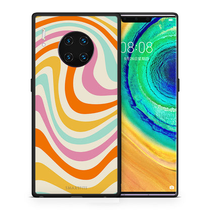Θήκη Huawei Mate 30 Pro Colourful Waves από τη Smartfits με σχέδιο στο πίσω μέρος και μαύρο περίβλημα | Huawei Mate 30 Pro Colourful Waves case with colorful back and black bezels