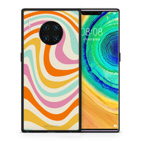 Thumbnail for Θήκη Huawei Mate 30 Pro Colourful Waves από τη Smartfits με σχέδιο στο πίσω μέρος και μαύρο περίβλημα | Huawei Mate 30 Pro Colourful Waves case with colorful back and black bezels