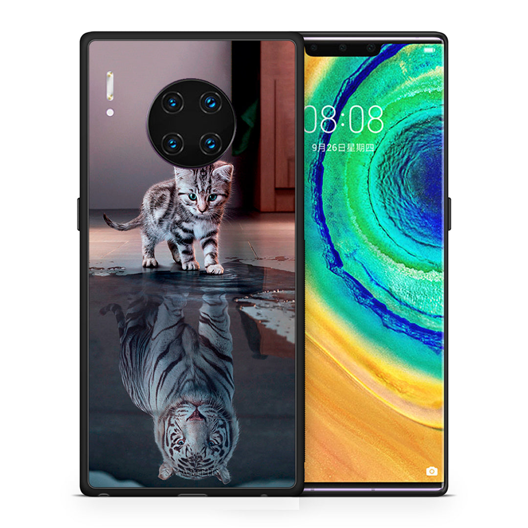 Θήκη Huawei Mate 30 Pro Tiger Cute από τη Smartfits με σχέδιο στο πίσω μέρος και μαύρο περίβλημα | Huawei Mate 30 Pro Tiger Cute case with colorful back and black bezels