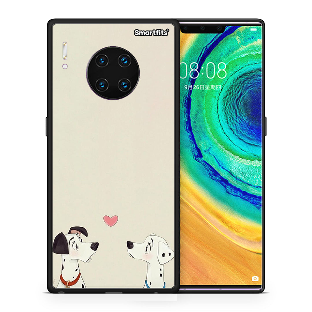 Θήκη Huawei Mate 30 Pro Dalmatians Love από τη Smartfits με σχέδιο στο πίσω μέρος και μαύρο περίβλημα | Huawei Mate 30 Pro Dalmatians Love case with colorful back and black bezels