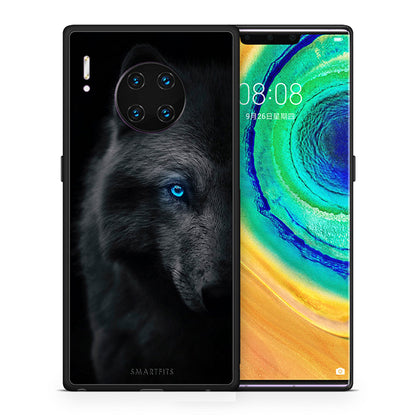 Θήκη Huawei Mate 30 Pro Dark Wolf από τη Smartfits με σχέδιο στο πίσω μέρος και μαύρο περίβλημα | Huawei Mate 30 Pro Dark Wolf case with colorful back and black bezels