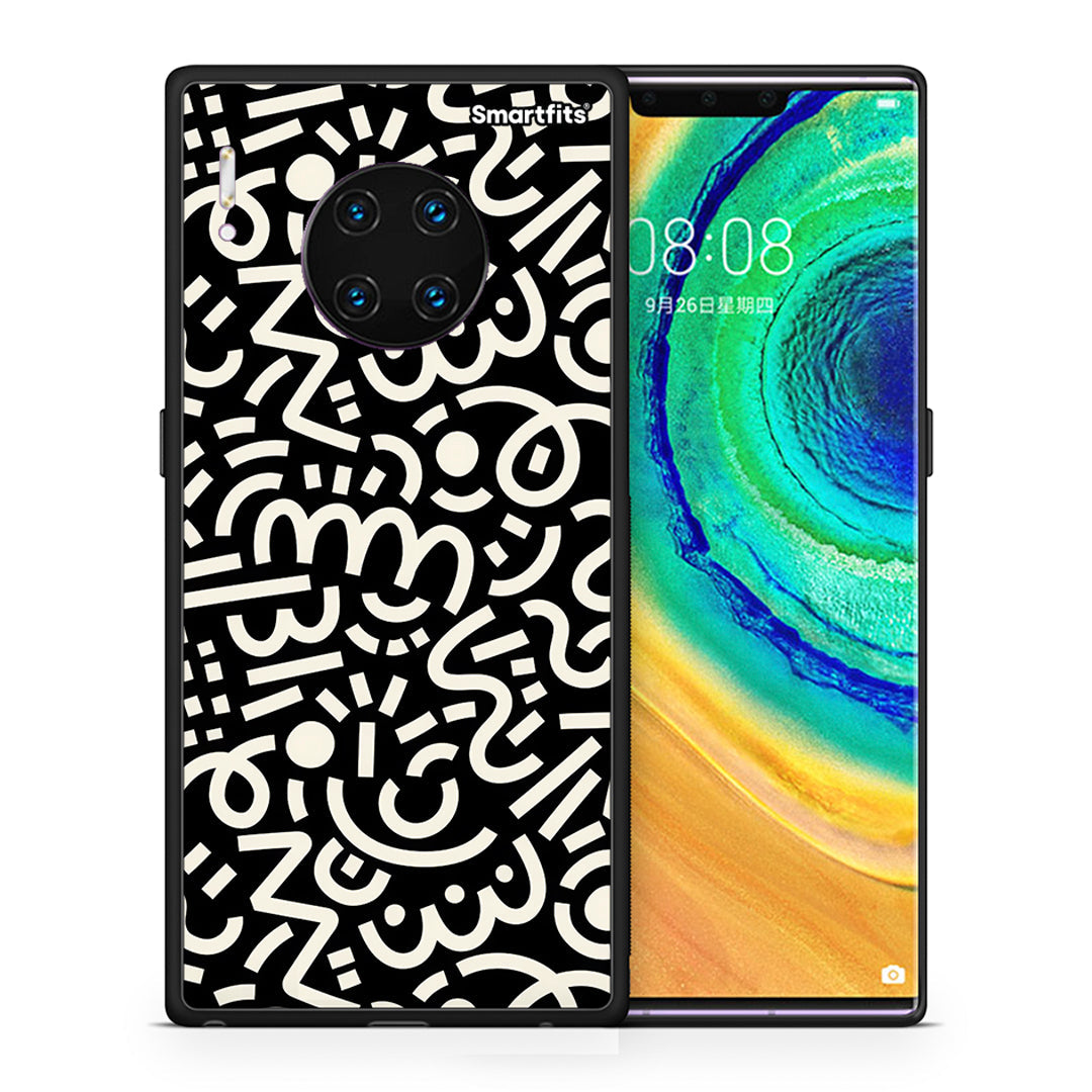 Θήκη Huawei Mate 30 Pro Doodle Art από τη Smartfits με σχέδιο στο πίσω μέρος και μαύρο περίβλημα | Huawei Mate 30 Pro Doodle Art case with colorful back and black bezels