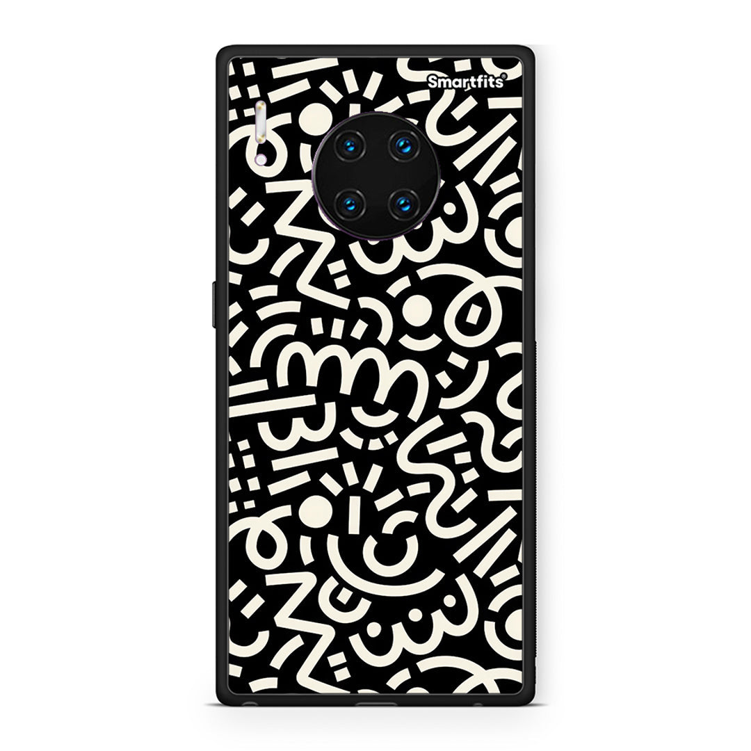 Huawei Mate 30 Pro Doodle Art θήκη από τη Smartfits με σχέδιο στο πίσω μέρος και μαύρο περίβλημα | Smartphone case with colorful back and black bezels by Smartfits
