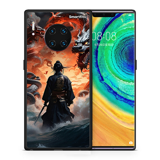 Θήκη Huawei Mate 30 Pro Dragons Fight από τη Smartfits με σχέδιο στο πίσω μέρος και μαύρο περίβλημα | Huawei Mate 30 Pro Dragons Fight case with colorful back and black bezels