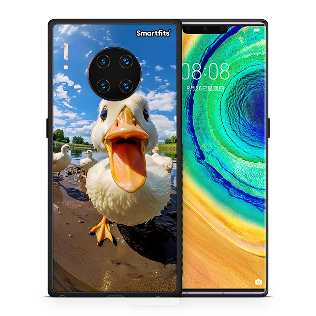 Θήκη Huawei Mate 30 Pro Duck Face από τη Smartfits με σχέδιο στο πίσω μέρος και μαύρο περίβλημα | Huawei Mate 30 Pro Duck Face case with colorful back and black bezels