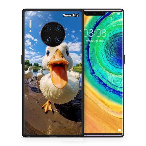 Θήκη Huawei Mate 30 Pro Duck Face από τη Smartfits με σχέδιο στο πίσω μέρος και μαύρο περίβλημα | Huawei Mate 30 Pro Duck Face case with colorful back and black bezels