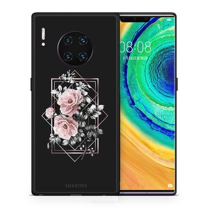 Θήκη Huawei Mate 30 Pro Frame Flower από τη Smartfits με σχέδιο στο πίσω μέρος και μαύρο περίβλημα | Huawei Mate 30 Pro Frame Flower case with colorful back and black bezels