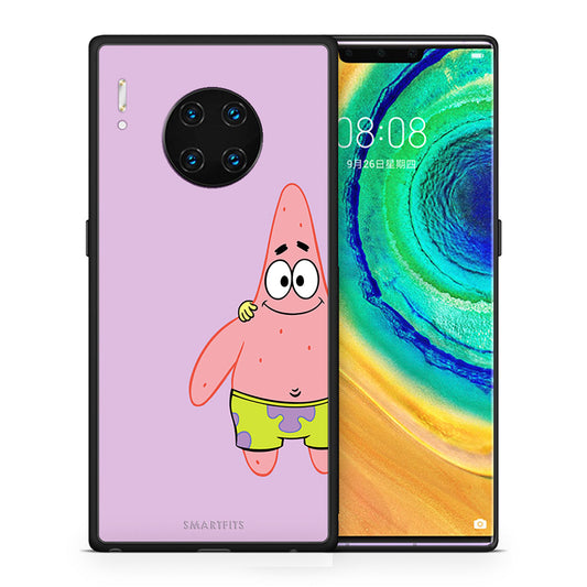 Θήκη Huawei Mate 30 Pro Friends Patrick από τη Smartfits με σχέδιο στο πίσω μέρος και μαύρο περίβλημα | Huawei Mate 30 Pro Friends Patrick case with colorful back and black bezels