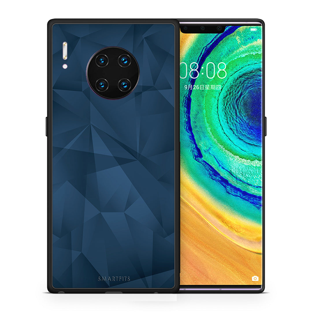 Θήκη Huawei Mate 30 Pro Blue Abstract Geometric από τη Smartfits με σχέδιο στο πίσω μέρος και μαύρο περίβλημα | Huawei Mate 30 Pro Blue Abstract Geometric case with colorful back and black bezels