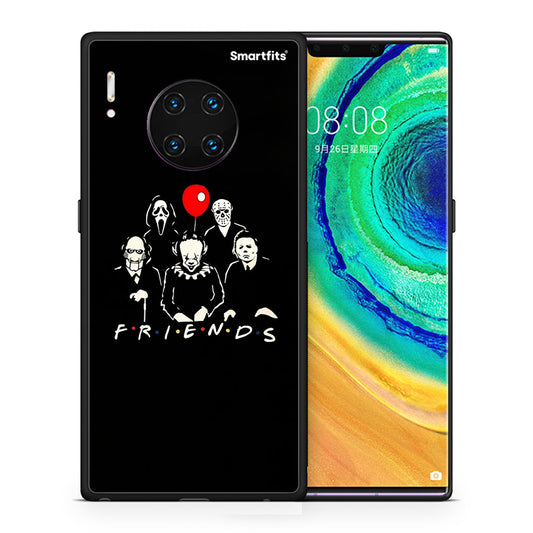 Θήκη Huawei Mate 30 Pro Halloween Friends από τη Smartfits με σχέδιο στο πίσω μέρος και μαύρο περίβλημα | Huawei Mate 30 Pro Halloween Friends case with colorful back and black bezels