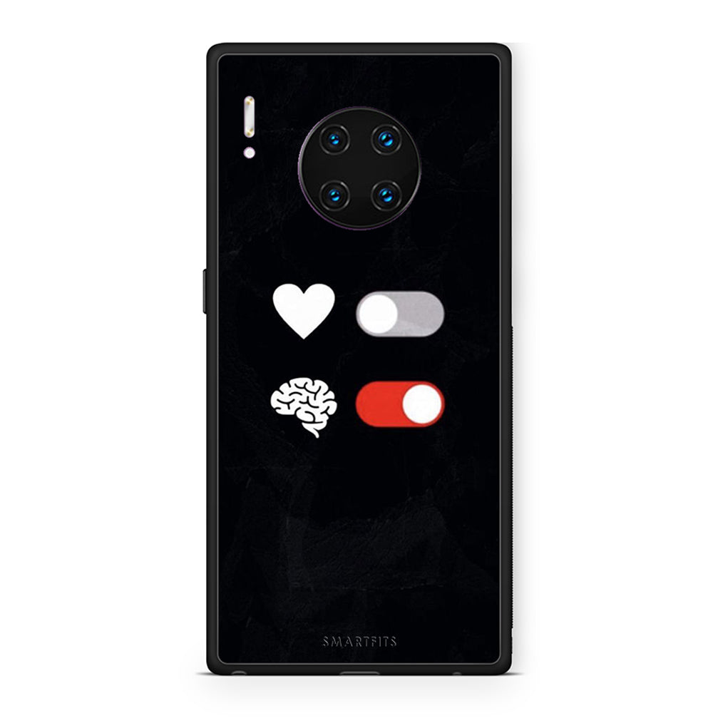 Huawei Mate 30 Pro Heart Vs Brain Θήκη Αγίου Βαλεντίνου από τη Smartfits με σχέδιο στο πίσω μέρος και μαύρο περίβλημα | Smartphone case with colorful back and black bezels by Smartfits
