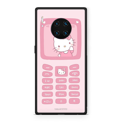 Huawei Mate 30 Pro Hello Kitten Θήκη Αγίου Βαλεντίνου από τη Smartfits με σχέδιο στο πίσω μέρος και μαύρο περίβλημα | Smartphone case with colorful back and black bezels by Smartfits