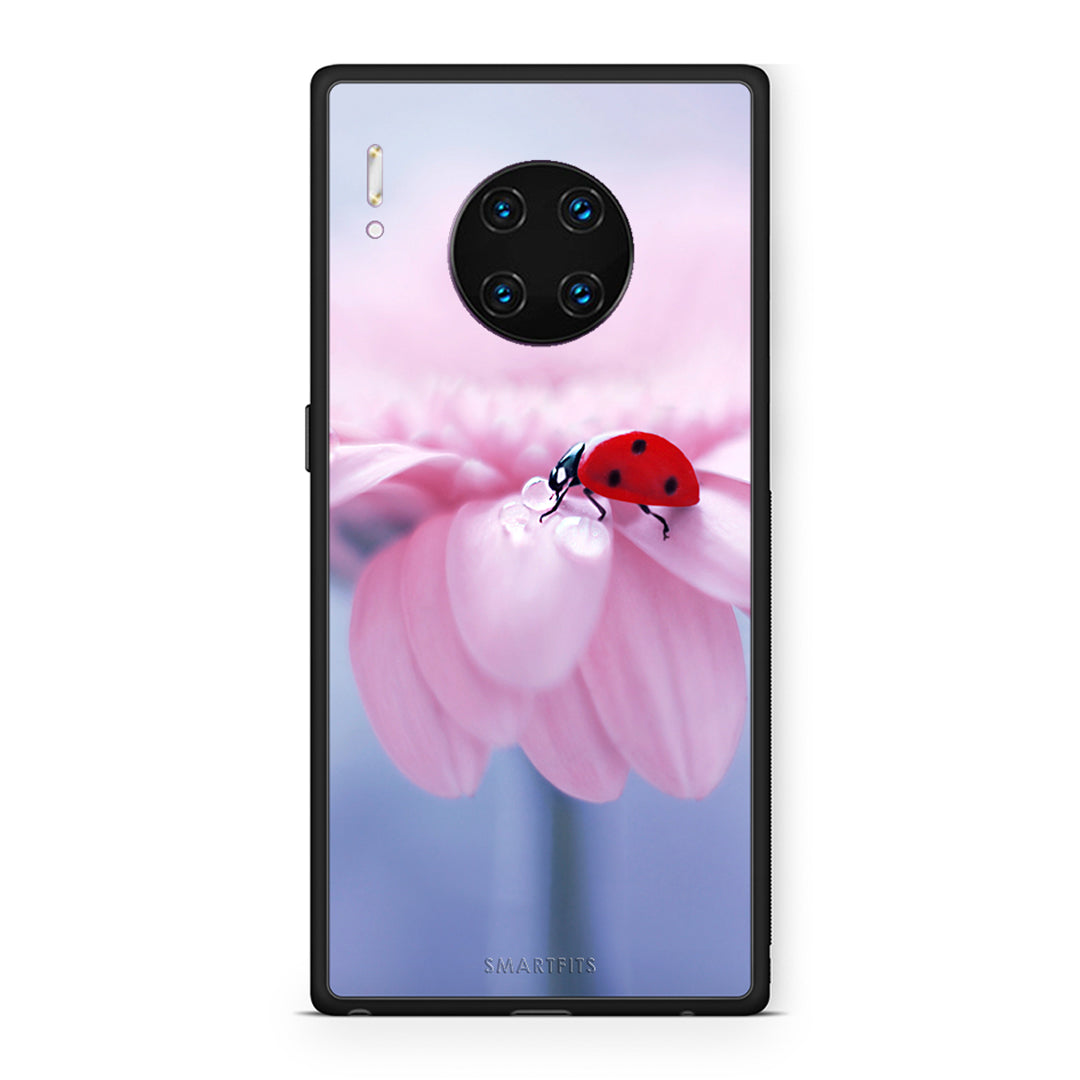 Huawei Mate 30 Pro Ladybug Flower θήκη από τη Smartfits με σχέδιο στο πίσω μέρος και μαύρο περίβλημα | Smartphone case with colorful back and black bezels by Smartfits