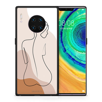 Θήκη Huawei Mate 30 Pro LineArt Woman από τη Smartfits με σχέδιο στο πίσω μέρος και μαύρο περίβλημα | Huawei Mate 30 Pro LineArt Woman case with colorful back and black bezels