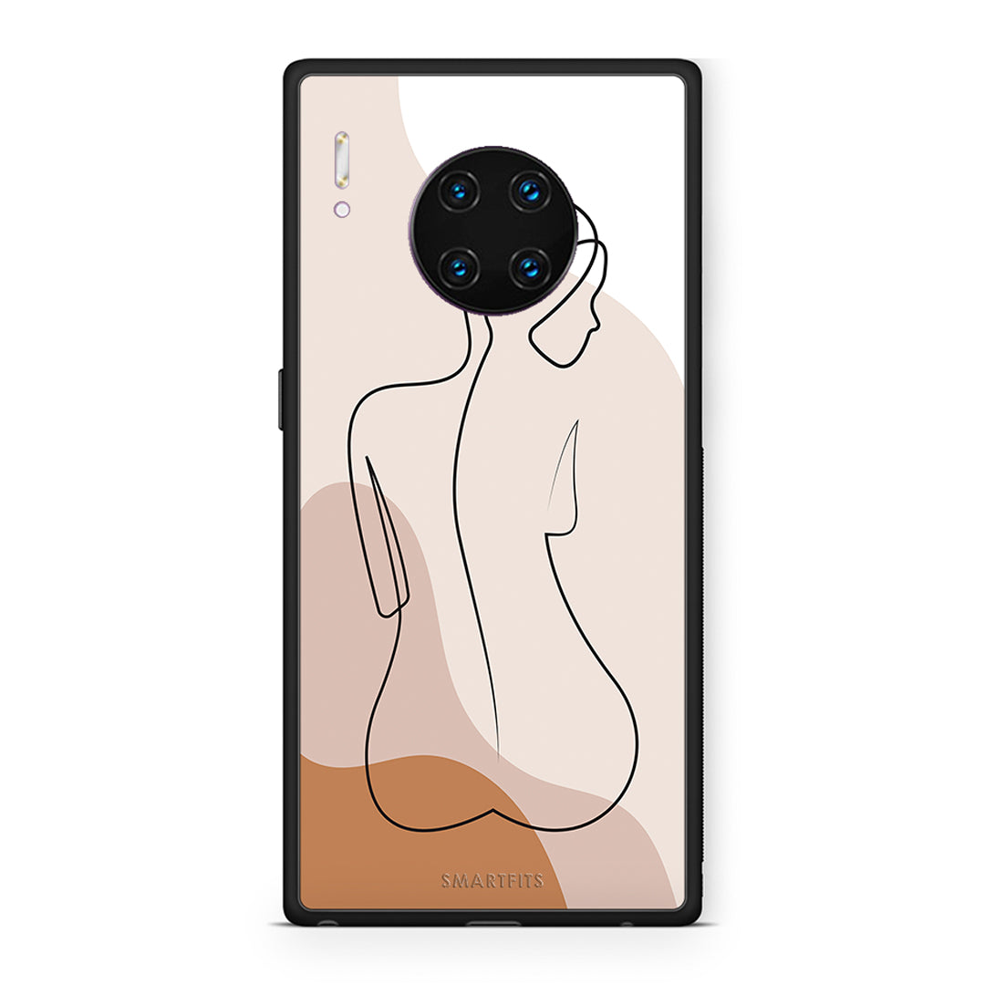 Huawei Mate 30 Pro LineArt Woman θήκη από τη Smartfits με σχέδιο στο πίσω μέρος και μαύρο περίβλημα | Smartphone case with colorful back and black bezels by Smartfits