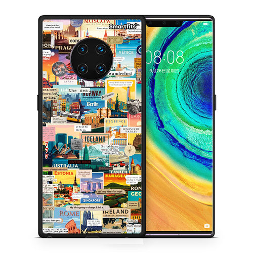 Θήκη Huawei Mate 30 Pro Live To Travel από τη Smartfits με σχέδιο στο πίσω μέρος και μαύρο περίβλημα | Huawei Mate 30 Pro Live To Travel case with colorful back and black bezels
