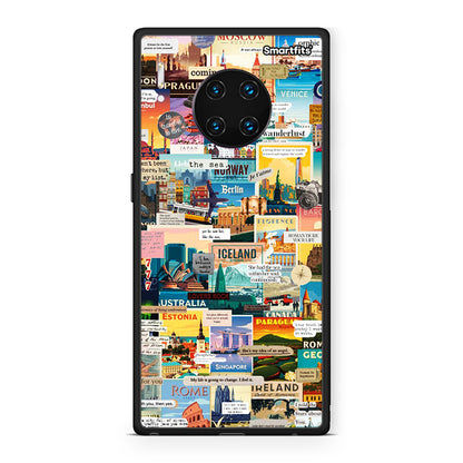 Huawei Mate 30 Pro Live To Travel θήκη από τη Smartfits με σχέδιο στο πίσω μέρος και μαύρο περίβλημα | Smartphone case with colorful back and black bezels by Smartfits