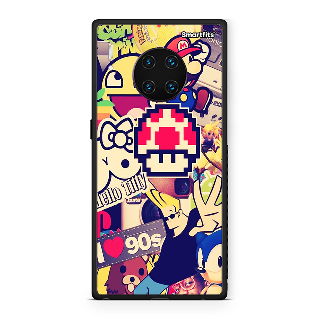 Huawei Mate 30 Pro Love The 90s θήκη από τη Smartfits με σχέδιο στο πίσω μέρος και μαύρο περίβλημα | Smartphone case with colorful back and black bezels by Smartfits