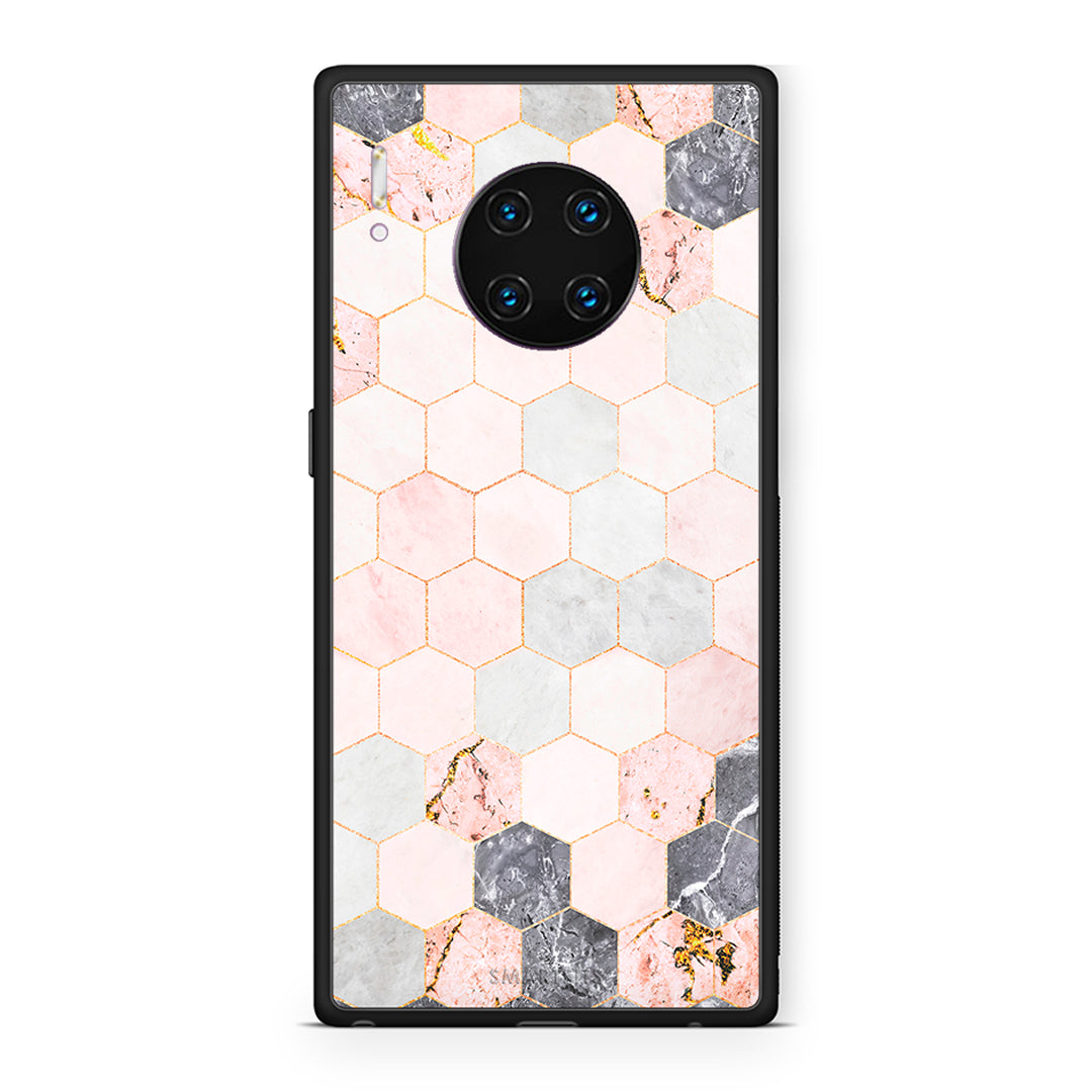 4 - Huawei Mate 30 Pro Hexagon Pink Marble case, cover, bumper