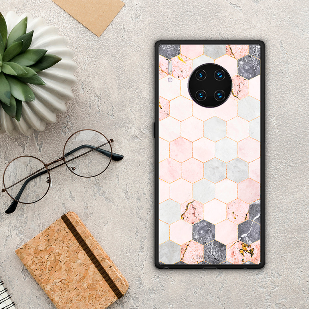 Marble Hexagon Pink - Huawei Mate 30 Pro θήκη