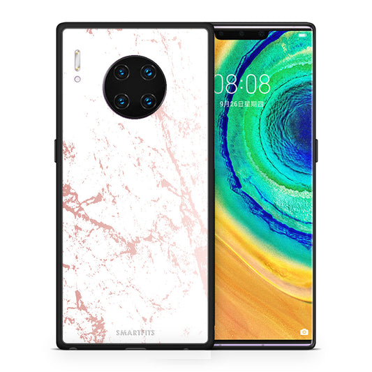 Θήκη Huawei Mate 30 Pro Pink Splash Marble από τη Smartfits με σχέδιο στο πίσω μέρος και μαύρο περίβλημα | Huawei Mate 30 Pro Pink Splash Marble case with colorful back and black bezels