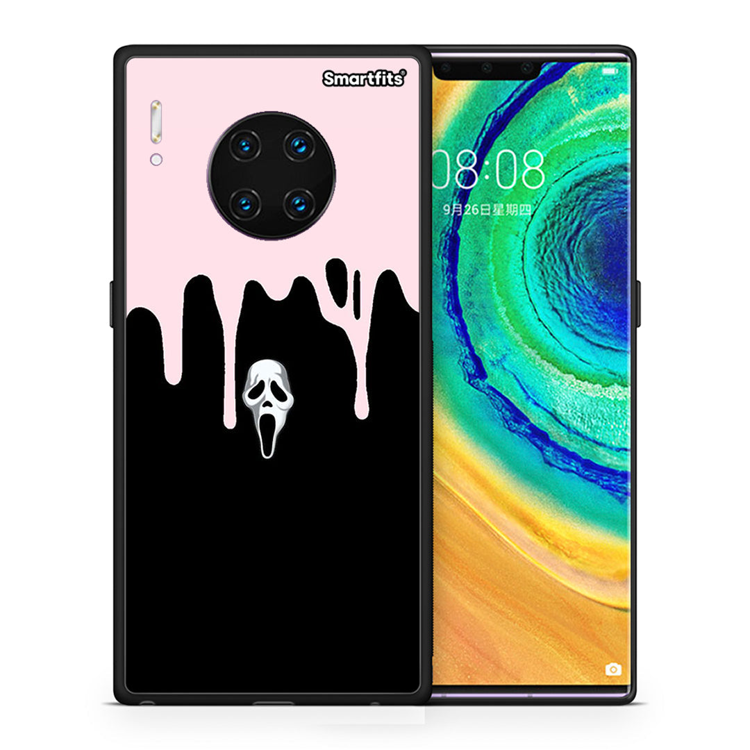 Θήκη Huawei Mate 30 Pro Melting Halloween Mask από τη Smartfits με σχέδιο στο πίσω μέρος και μαύρο περίβλημα | Huawei Mate 30 Pro Melting Halloween Mask case with colorful back and black bezels