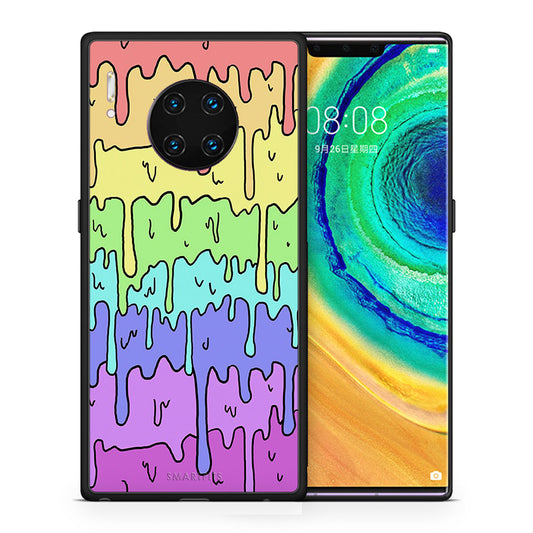 Θήκη Huawei Mate 30 Pro Melting Rainbow από τη Smartfits με σχέδιο στο πίσω μέρος και μαύρο περίβλημα | Huawei Mate 30 Pro Melting Rainbow case with colorful back and black bezels